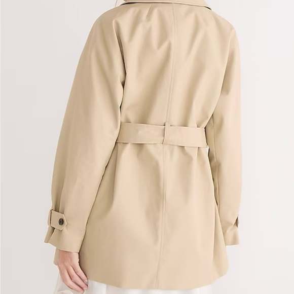 J.Crew Short Trench Jacket in Vintage Khaki Size Medium - Picture 2 of 12